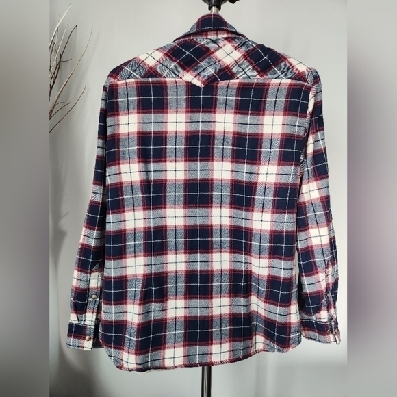 Jach Girlfriend New York,Button Front  Plaid Flannel, Long Sleeve Shirt Jacket.M - Picture 3 of 11